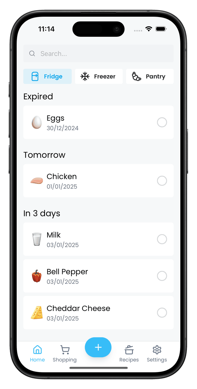 Food Inventory App Screenshot